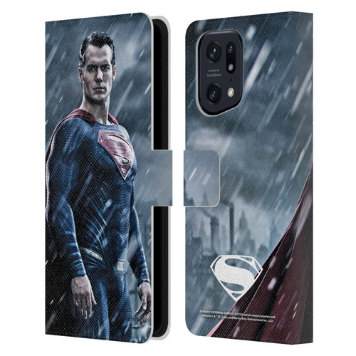 Batman V Superman: Dawn of Justice Graphics Superman Leather Book Wallet Case Cover For OPPO Find X5 Pro
