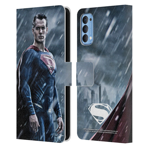 Batman V Superman: Dawn of Justice Graphics Superman Leather Book Wallet Case Cover For OPPO Reno 4 5G