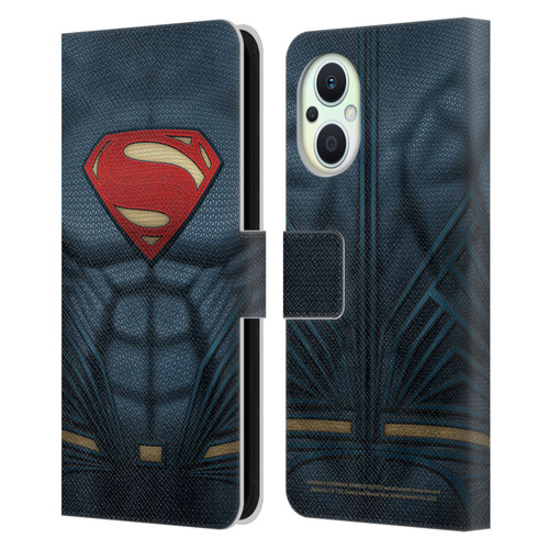 Batman V Superman: Dawn of Justice Graphics Superman Costume Leather Book Wallet Case Cover For OPPO Reno8 Lite