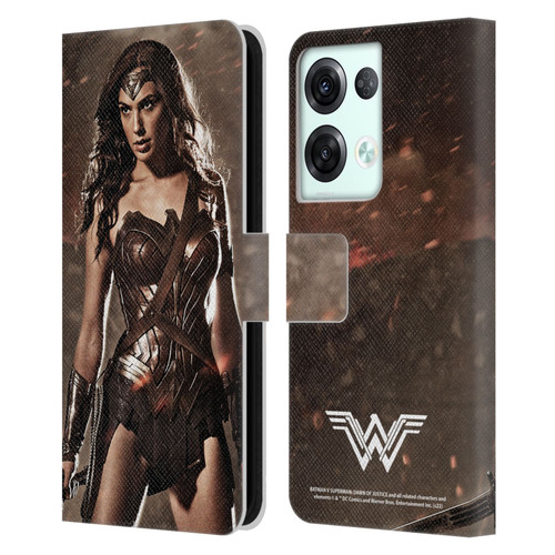 Batman V Superman: Dawn of Justice Graphics Wonder Woman Leather Book Wallet Case Cover For OPPO Reno8 Pro