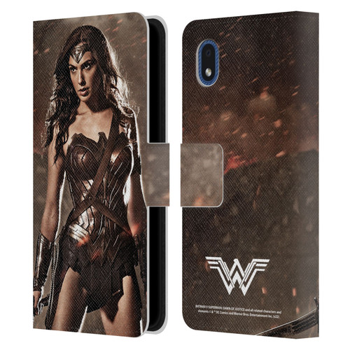 Batman V Superman: Dawn of Justice Graphics Wonder Woman Leather Book Wallet Case Cover For Samsung Galaxy A01 Core (2020)
