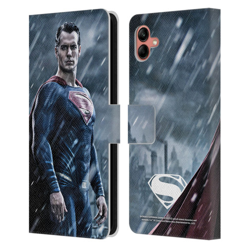 Batman V Superman: Dawn of Justice Graphics Superman Leather Book Wallet Case Cover For Samsung Galaxy A04 (2022)