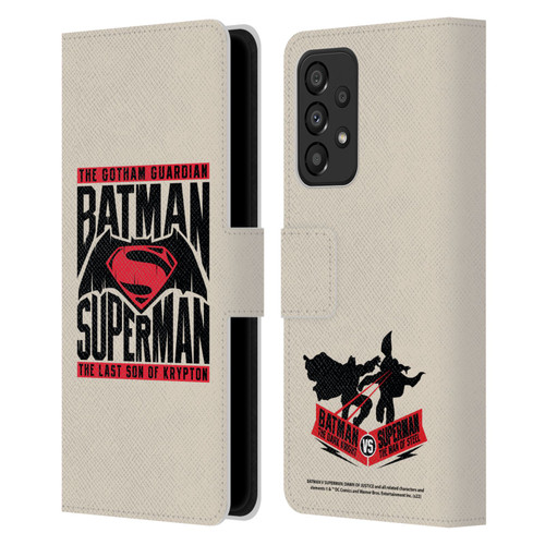 Batman V Superman: Dawn of Justice Graphics Typography Leather Book Wallet Case Cover For Samsung Galaxy A33 5G (2022)