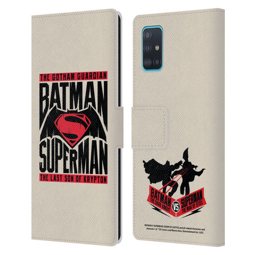 Batman V Superman: Dawn of Justice Graphics Typography Leather Book Wallet Case Cover For Samsung Galaxy A51 (2019)