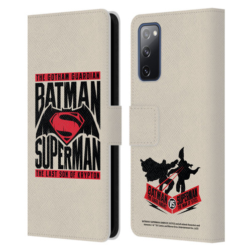Batman V Superman: Dawn of Justice Graphics Typography Leather Book Wallet Case Cover For Samsung Galaxy S20 FE / 5G