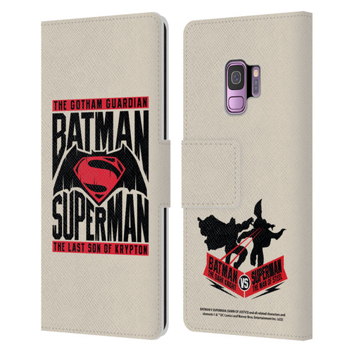 Batman V Superman: Dawn of Justice Graphics Typography Leather Book Wallet Case Cover For Samsung Galaxy S9