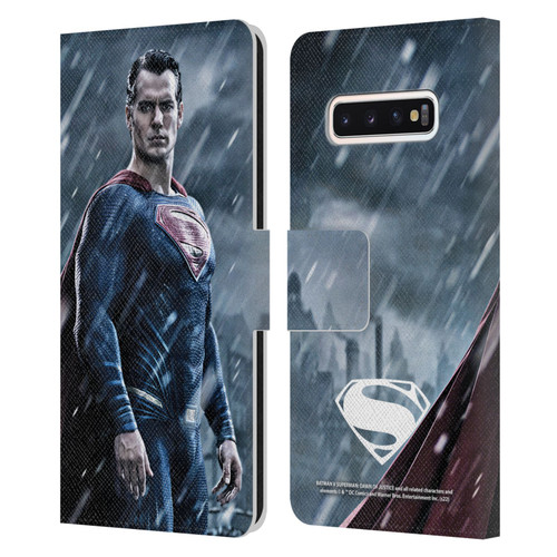 Batman V Superman: Dawn of Justice Graphics Superman Leather Book Wallet Case Cover For Samsung Galaxy S10