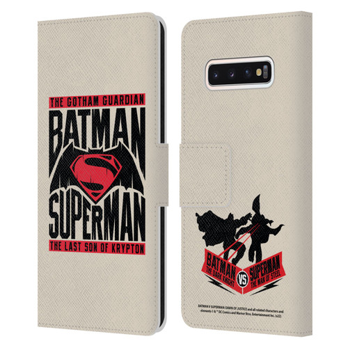 Batman V Superman: Dawn of Justice Graphics Typography Leather Book Wallet Case Cover For Samsung Galaxy S10