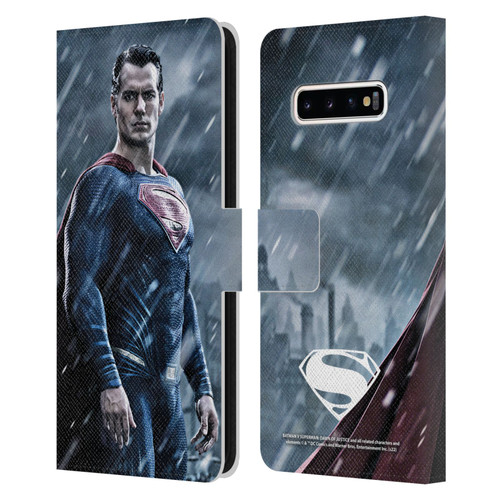 Batman V Superman: Dawn of Justice Graphics Superman Leather Book Wallet Case Cover For Samsung Galaxy S10+ / S10 Plus