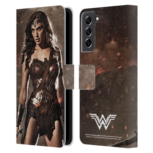 Batman V Superman: Dawn of Justice Graphics Wonder Woman Leather Book Wallet Case Cover For Samsung Galaxy S21 FE 5G