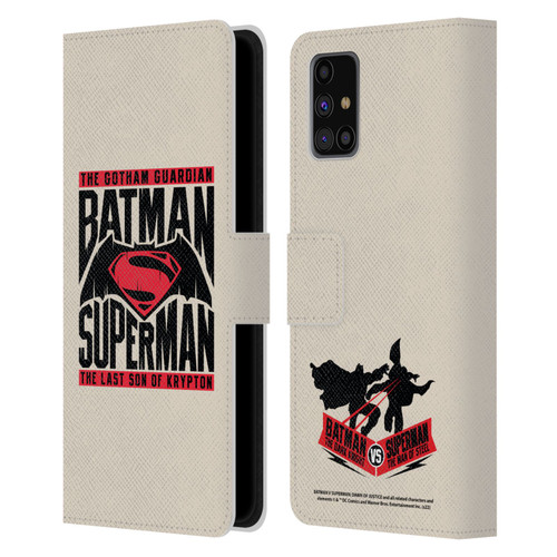 Batman V Superman: Dawn of Justice Graphics Typography Leather Book Wallet Case Cover For Samsung Galaxy M31s (2020)