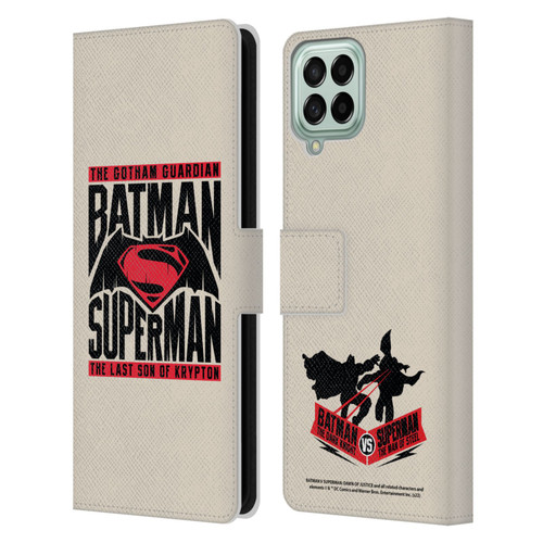 Batman V Superman: Dawn of Justice Graphics Typography Leather Book Wallet Case Cover For Samsung Galaxy M33 (2022)