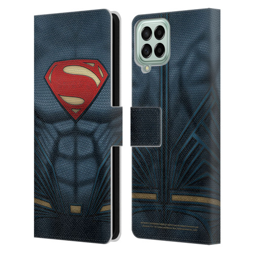 Batman V Superman: Dawn of Justice Graphics Superman Costume Leather Book Wallet Case Cover For Samsung Galaxy M53 (2022)