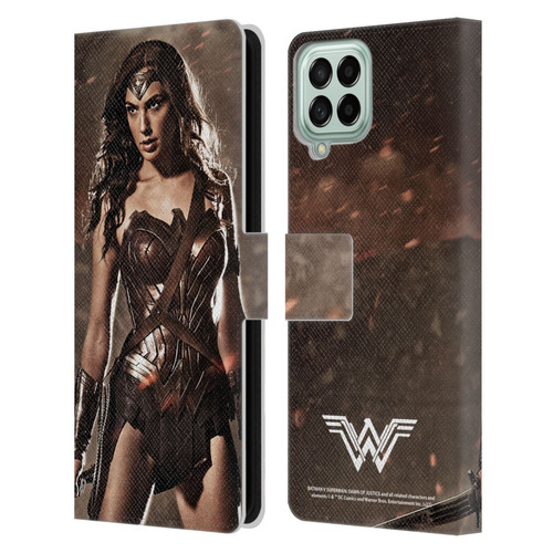 Batman V Superman: Dawn of Justice Graphics Wonder Woman Leather Book Wallet Case Cover For Samsung Galaxy M53 (2022)