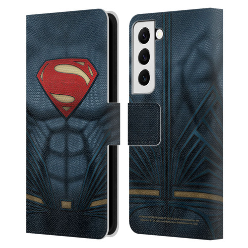Batman V Superman: Dawn of Justice Graphics Superman Costume Leather Book Wallet Case Cover For Samsung Galaxy S22 5G