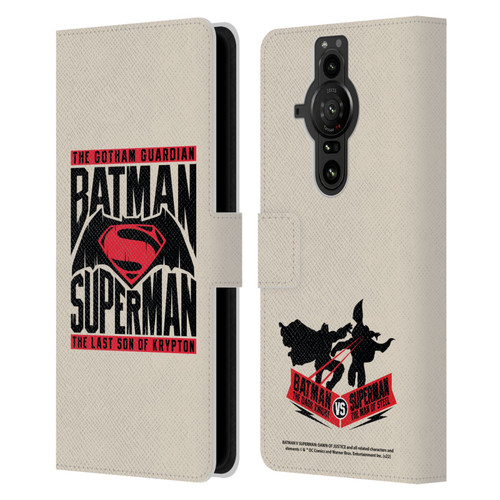 Batman V Superman: Dawn of Justice Graphics Typography Leather Book Wallet Case Cover For Sony Xperia Pro-I