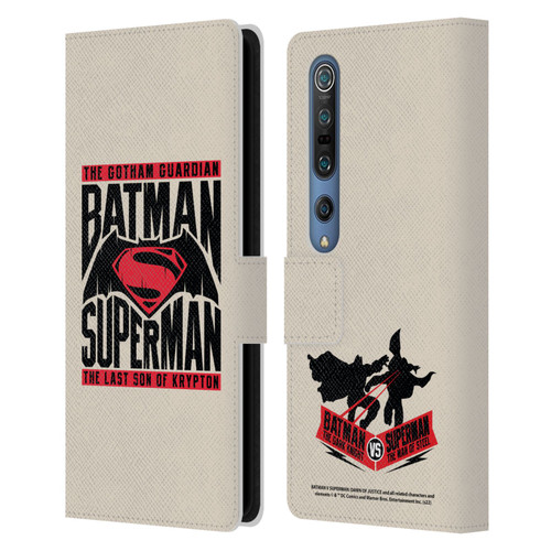 Batman V Superman: Dawn of Justice Graphics Typography Leather Book Wallet Case Cover For Xiaomi Mi 10 5G / Mi 10 Pro 5G