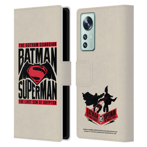 Batman V Superman: Dawn of Justice Graphics Typography Leather Book Wallet Case Cover For Xiaomi 12