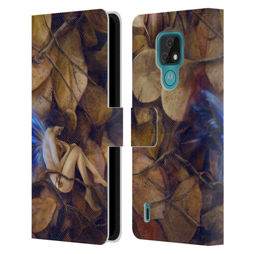 Selina Fenech Fairies Autumn Slumber Leather Book Wallet Case Cover For Motorola Moto E7