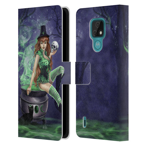 Selina Fenech Gothic Jinxed Leather Book Wallet Case Cover For Motorola Moto E7