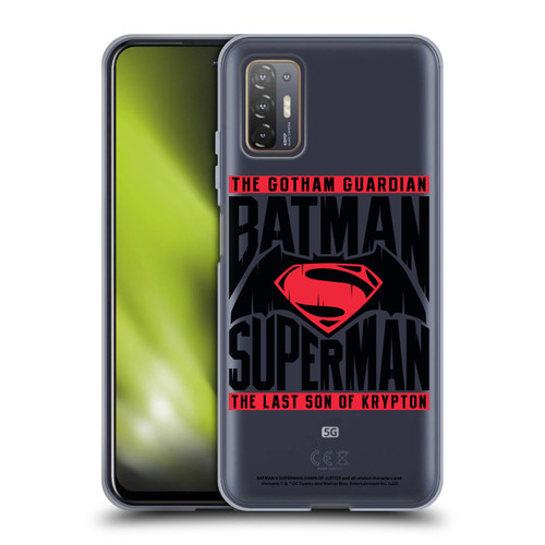 Batman V Superman: Dawn of Justice Graphics Typography Soft Gel Case for HTC Desire 21 Pro 5G