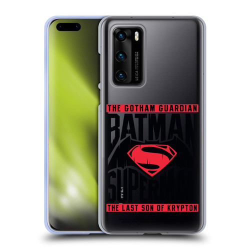 Batman V Superman: Dawn of Justice Graphics Typography Soft Gel Case for Huawei P40 5G
