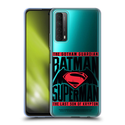 Batman V Superman: Dawn of Justice Graphics Typography Soft Gel Case for Huawei P Smart (2021)