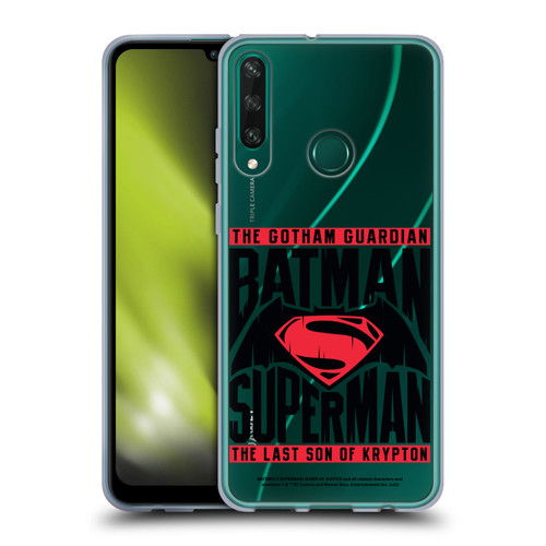 Batman V Superman: Dawn of Justice Graphics Typography Soft Gel Case for Huawei Y6p