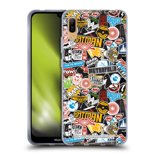 Batman V Superman: Dawn of Justice Graphics Sticker Collage Soft Gel Case for Huawei Y6 Pro (2019)