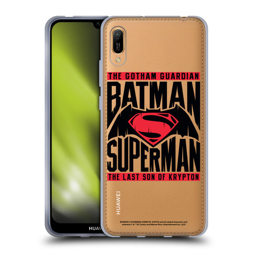 Batman V Superman: Dawn of Justice Graphics Typography Soft Gel Case for Huawei Y6 Pro (2019)
