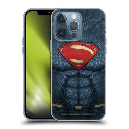 Batman V Superman: Dawn of Justice Graphics Superman Costume Soft Gel Case for Apple iPhone 13 Pro