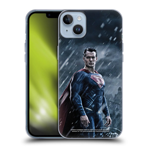 Batman V Superman: Dawn of Justice Graphics Superman Soft Gel Case for Apple iPhone 14 Plus