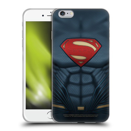 Batman V Superman: Dawn of Justice Graphics Superman Costume Soft Gel Case for Apple iPhone 6 Plus / iPhone 6s Plus
