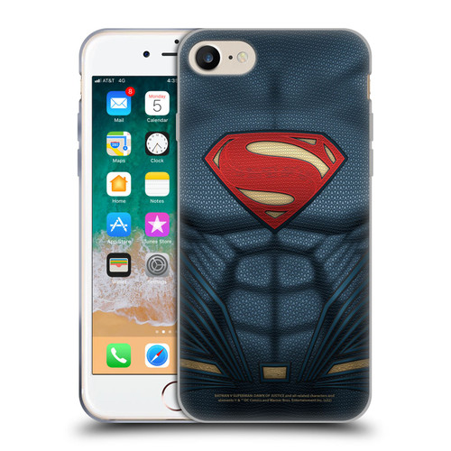 Batman V Superman: Dawn of Justice Graphics Superman Costume Soft Gel Case for Apple iPhone 7 / 8 / SE 2020 & 2022