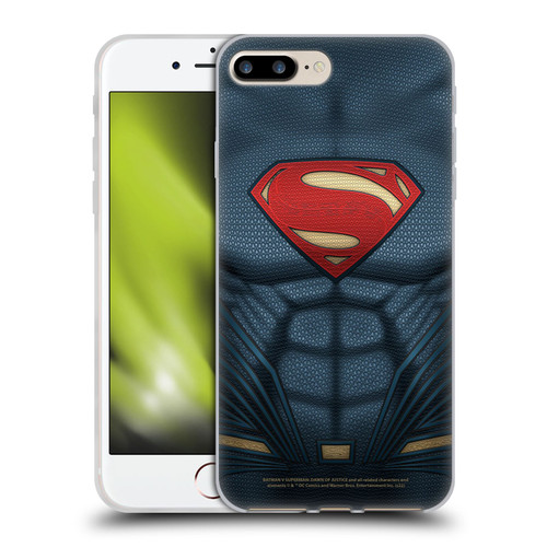 Batman V Superman: Dawn of Justice Graphics Superman Costume Soft Gel Case for Apple iPhone 7 Plus / iPhone 8 Plus