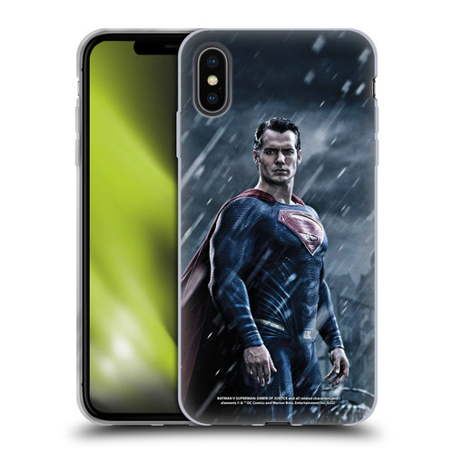 Batman V Superman: Dawn of Justice Graphics Superman Soft Gel Case for Apple iPhone XS Max