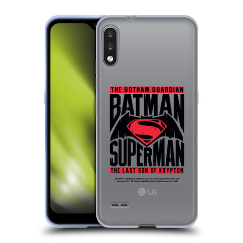 Batman V Superman: Dawn of Justice Graphics Typography Soft Gel Case for LG K22