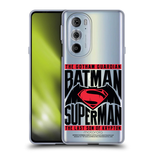 Batman V Superman: Dawn of Justice Graphics Typography Soft Gel Case for Motorola Edge X30