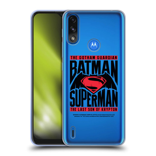 Batman V Superman: Dawn of Justice Graphics Typography Soft Gel Case for Motorola Moto E7 Power / Moto E7i Power