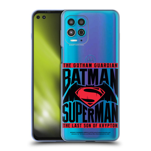Batman V Superman: Dawn of Justice Graphics Typography Soft Gel Case for Motorola Moto G100