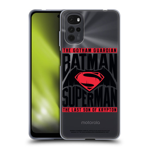 Batman V Superman: Dawn of Justice Graphics Typography Soft Gel Case for Motorola Moto G22