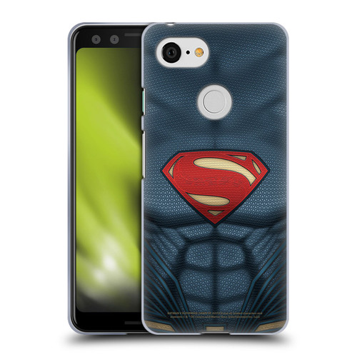Batman V Superman: Dawn of Justice Graphics Superman Costume Soft Gel Case for Google Pixel 3