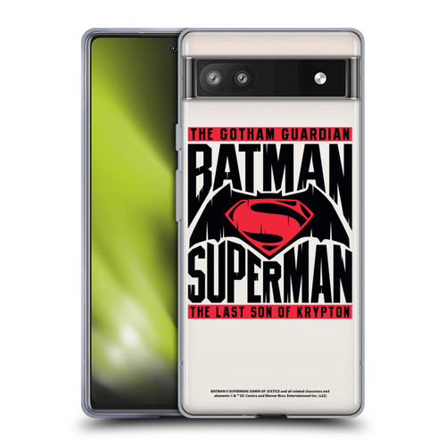Batman V Superman: Dawn of Justice Graphics Typography Soft Gel Case for Google Pixel 6a