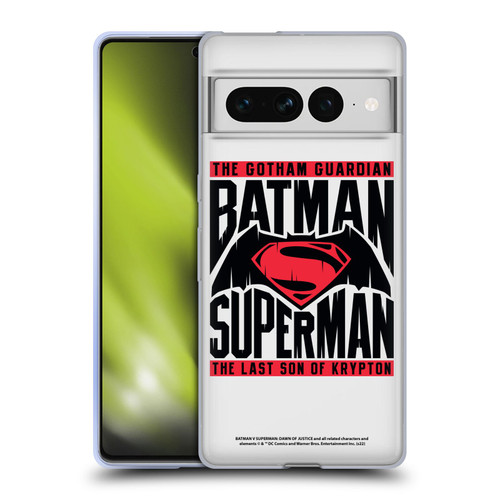 Batman V Superman: Dawn of Justice Graphics Typography Soft Gel Case for Google Pixel 7 Pro