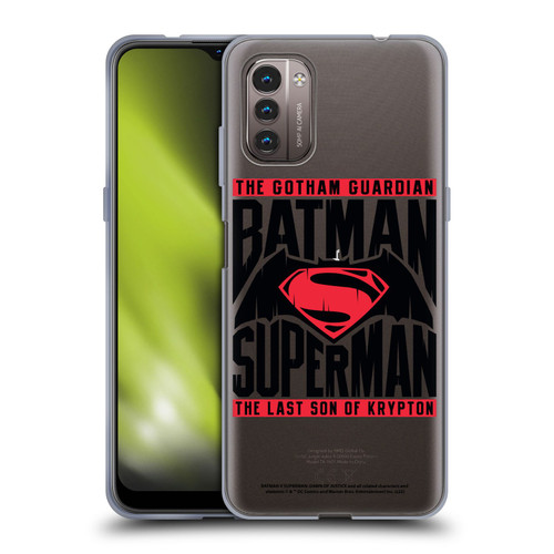 Batman V Superman: Dawn of Justice Graphics Typography Soft Gel Case for Nokia G11 / G21