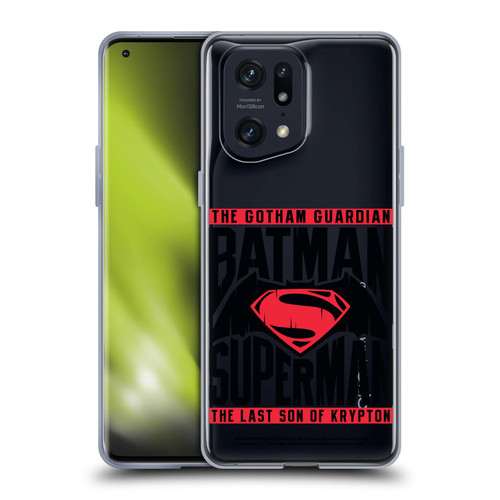 Batman V Superman: Dawn of Justice Graphics Typography Soft Gel Case for OPPO Find X5 Pro