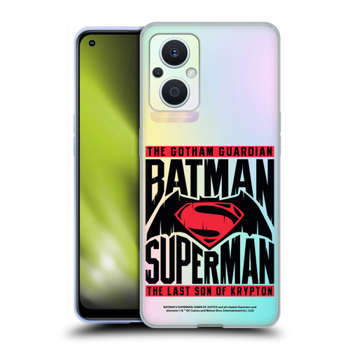 Batman V Superman: Dawn of Justice Graphics Typography Soft Gel Case for OPPO Reno8 Lite