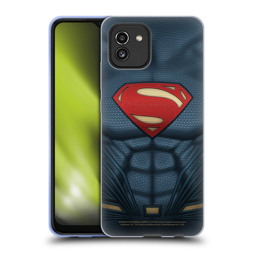 Batman V Superman: Dawn of Justice Graphics Superman Costume Soft Gel Case for Samsung Galaxy A03 (2021)