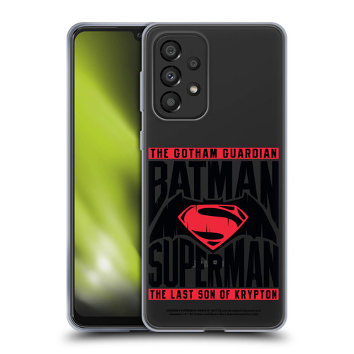 Batman V Superman: Dawn of Justice Graphics Typography Soft Gel Case for Samsung Galaxy A33 5G (2022)