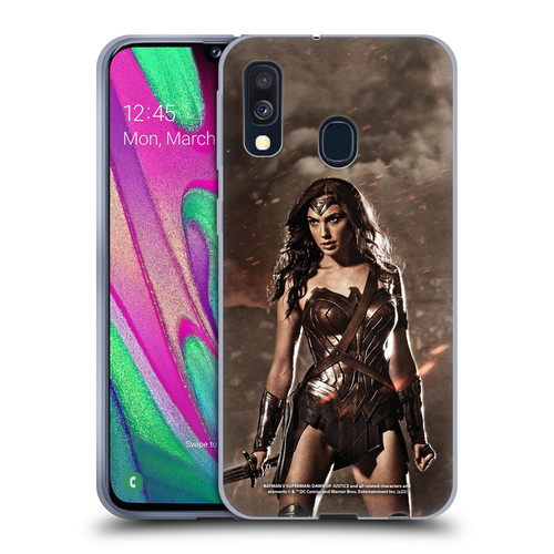 Batman V Superman: Dawn of Justice Graphics Wonder Woman Soft Gel Case for Samsung Galaxy A40 (2019)